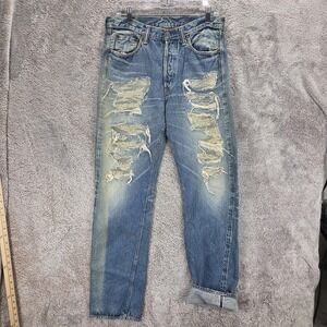 Full Count Jeans Mens Blue Selvedge Japanese Thrashed Honeycomb Fits 30x32